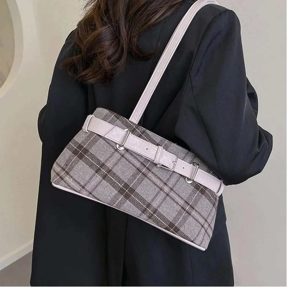 Gossip Goes Around Plaid Belted Bag - Image 5