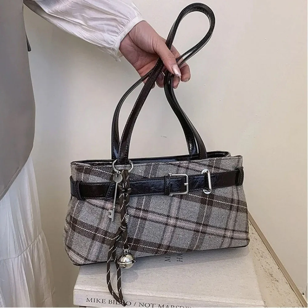 Gossip Goes Around Plaid Belted Bag - Image 6