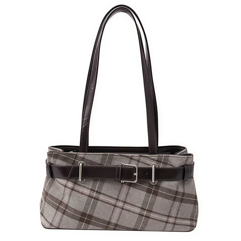 Gossip Goes Around Plaid Belted Bag - Image 7