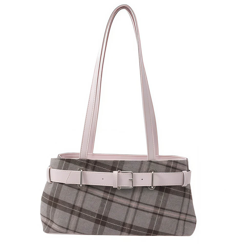 Gossip Goes Around Plaid Belted Bag - Image 8