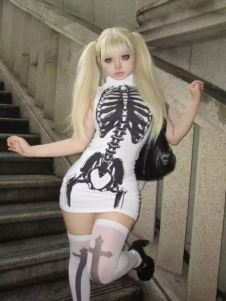 Goth Baddie Printed Hip-hugging Dress