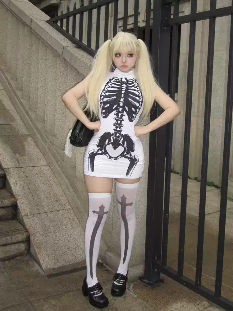 Goth Baddie Printed Hip-hugging Dress - Image 2