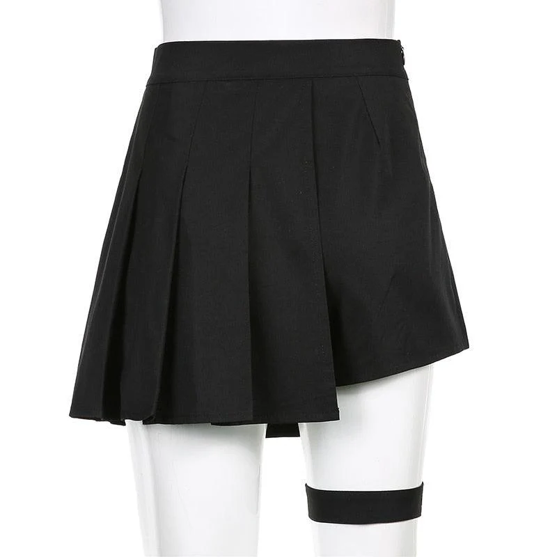 Goth Belt Detail Mini Skirt - Image 6
