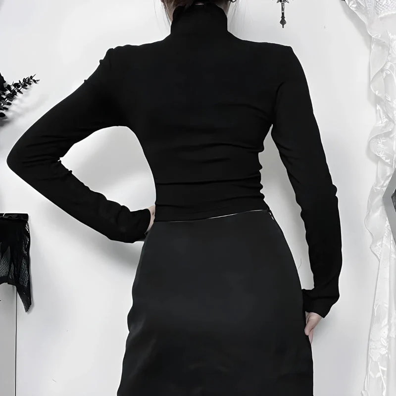 Goth Cross Cut Out Top - Image 4