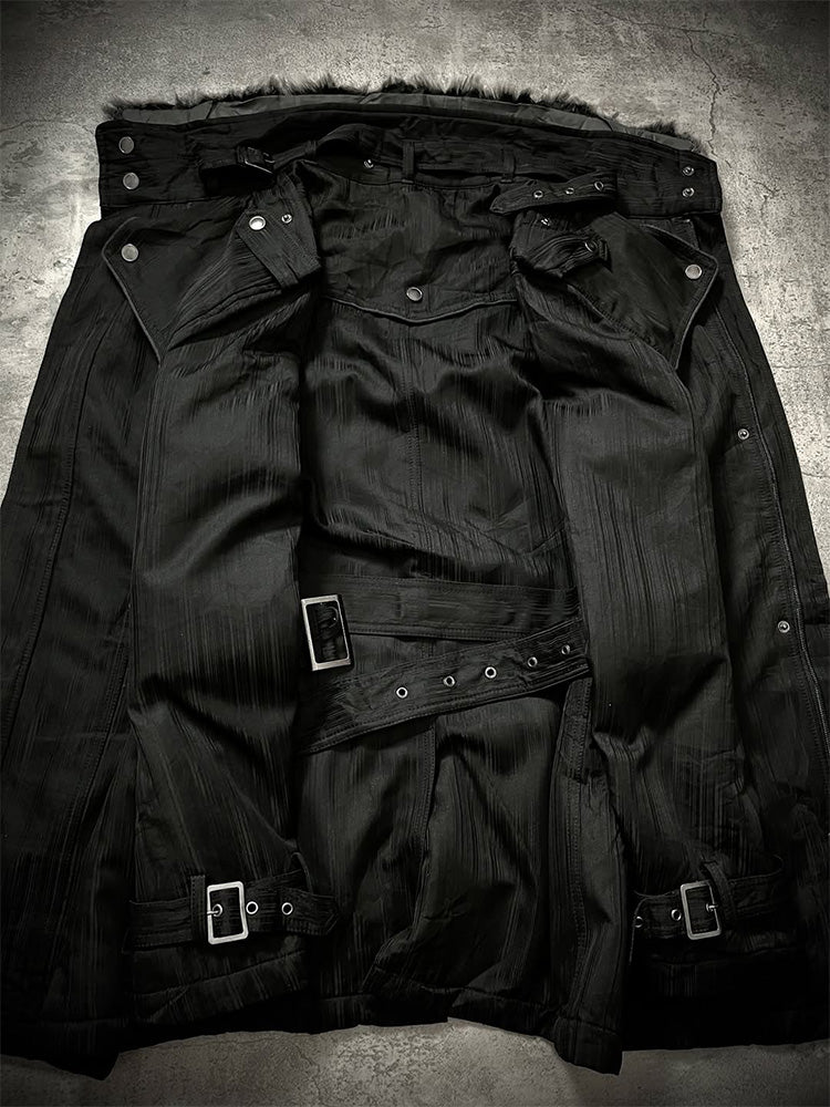 goth retro fur collar jacket - Image 5