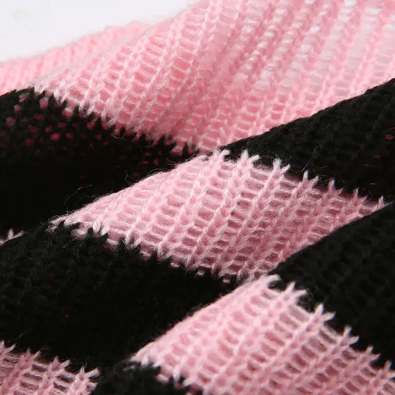 Goth Striped Knitted Shrug Sweater - Image 6