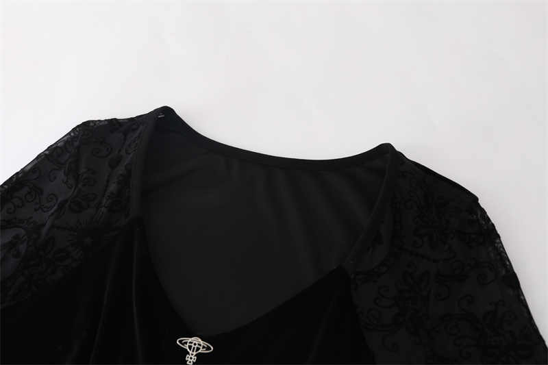Goth Velvet Dark Coquette Dress - Image 2