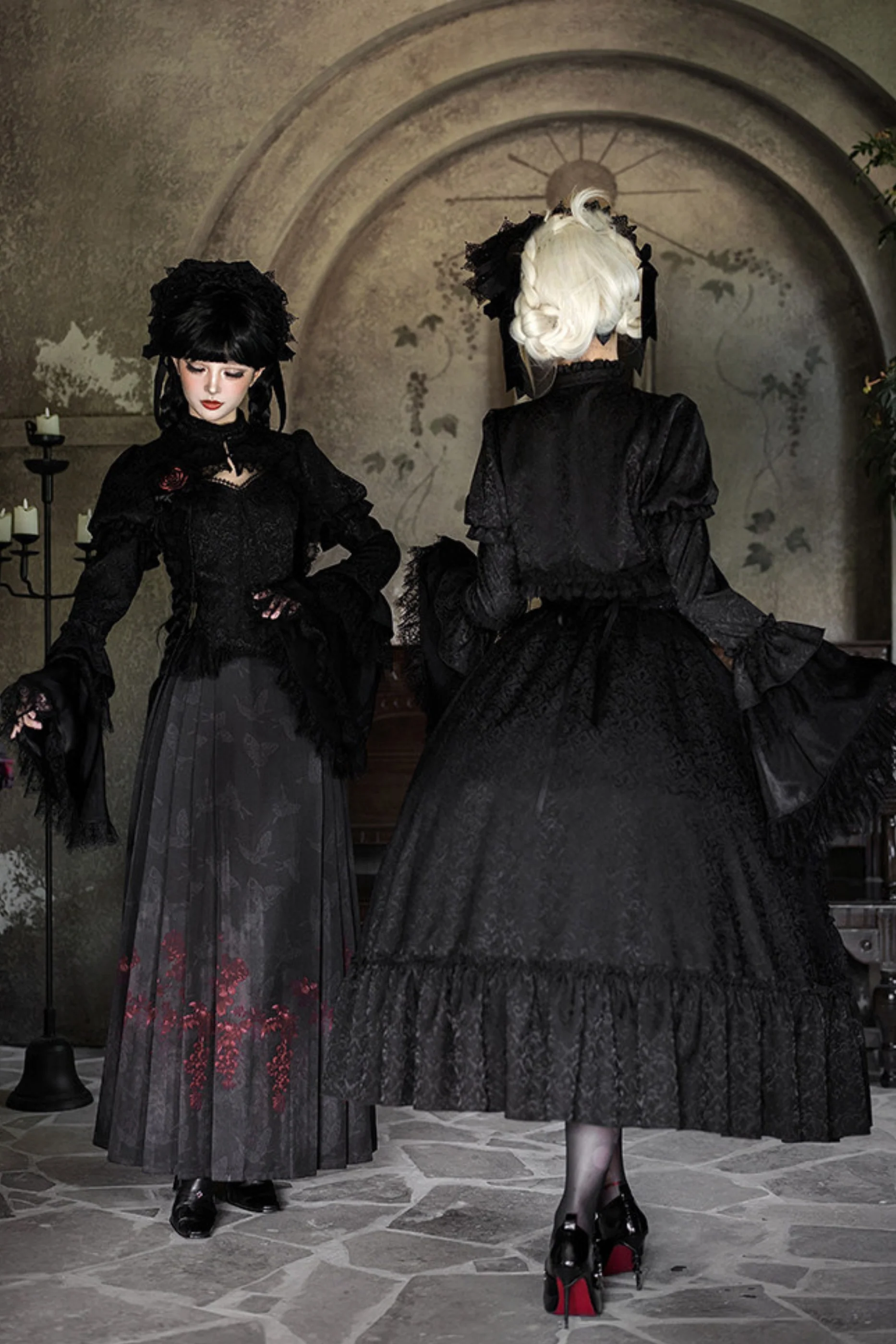 Gothic Corset Tops + Short Coat + Horse + Curtain + Skirt + Flower + Bonnet - Image 21