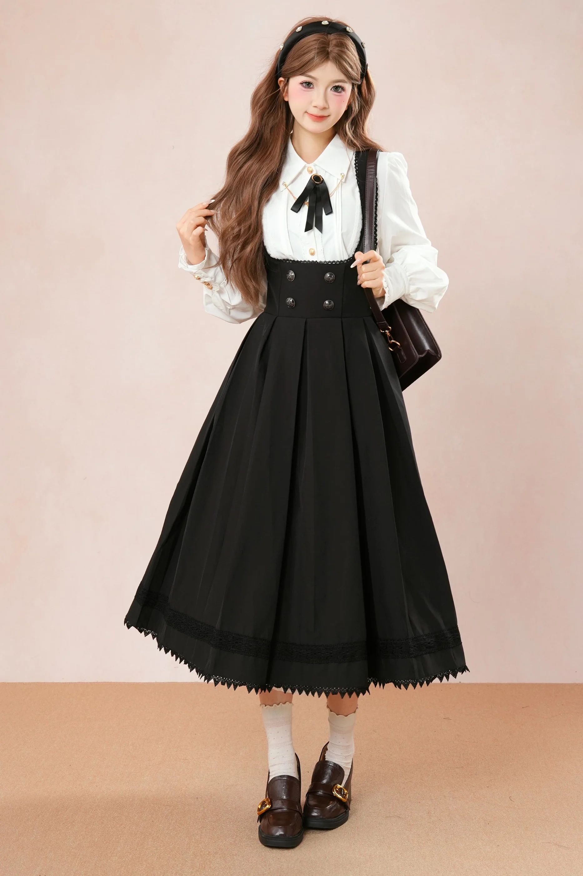 French Flare Suspender Skirt + Shirt