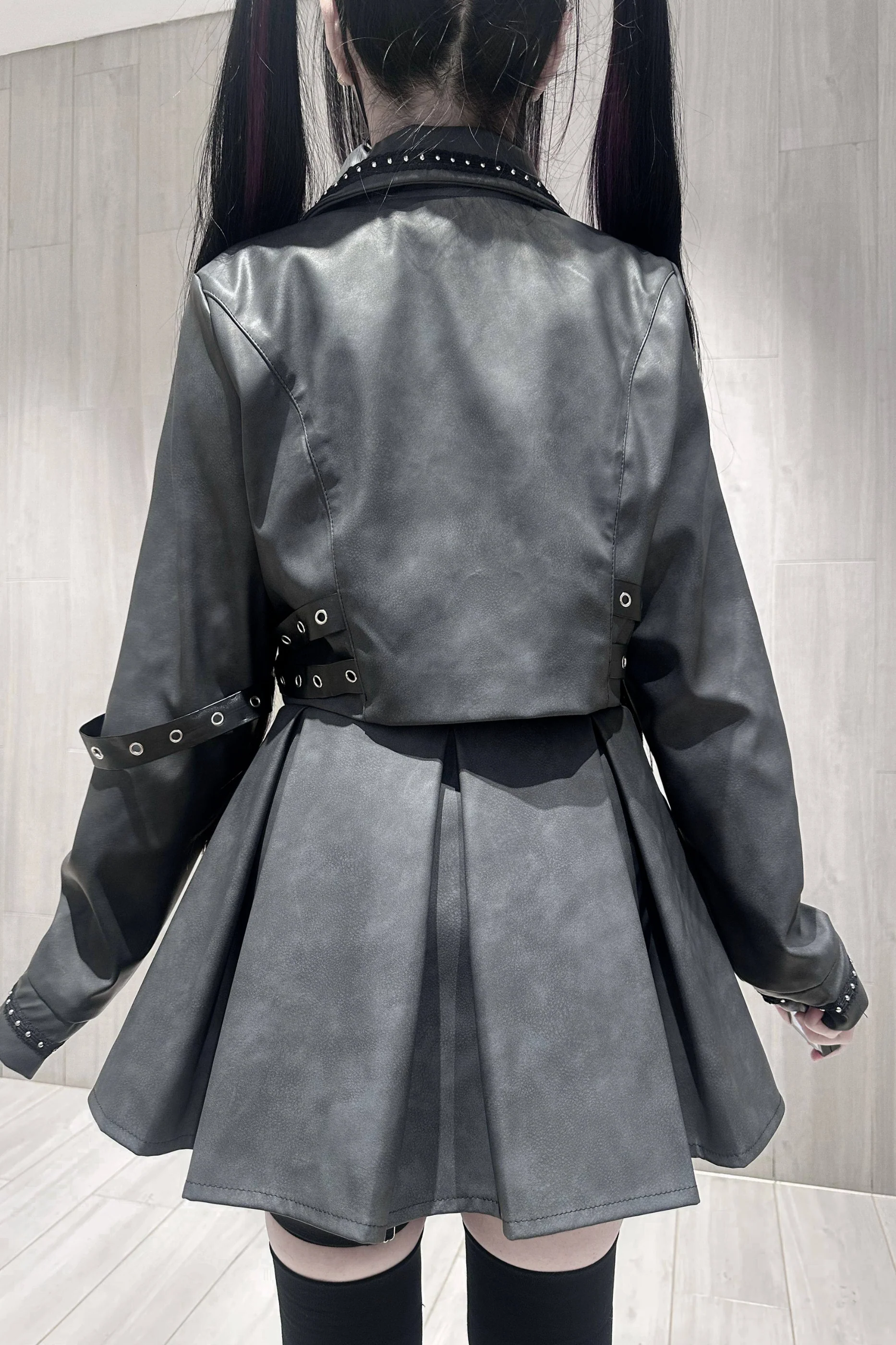 Gothic Matte Leather Dark Girl Top + Skirt - Image 6