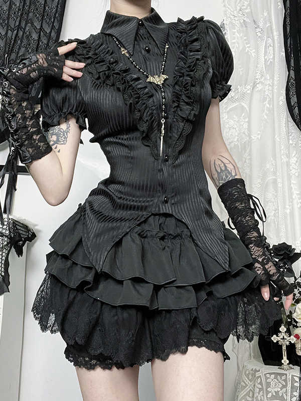 Gothic Puffy Sleeves Shirt - Image 2