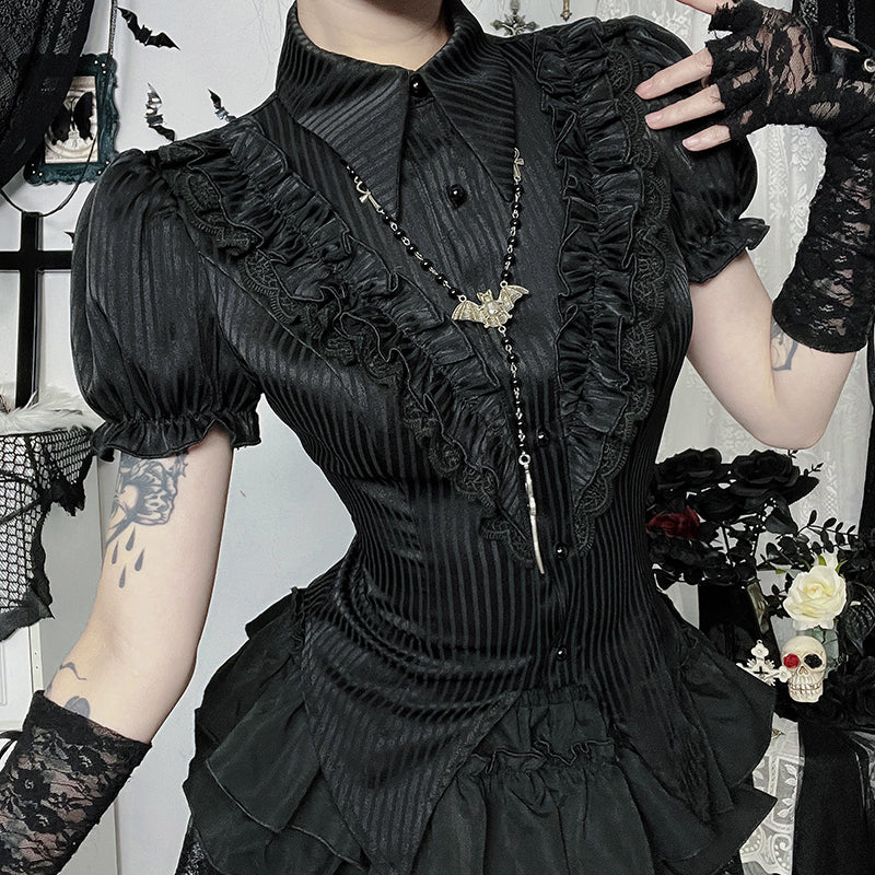Gothic Puffy Sleeves Shirt - Image 5