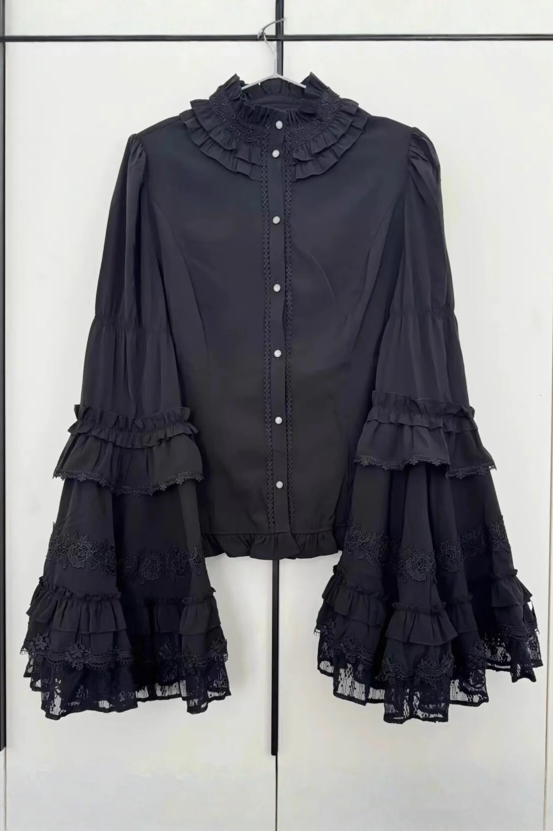 Gothic Lace Trumpet Sleeve Blouse - Image 13
