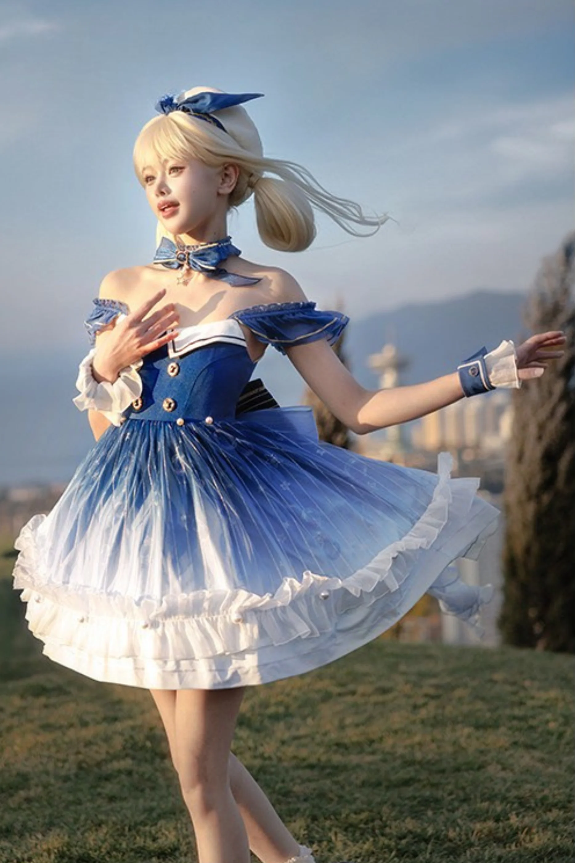 【Reservation Deadline February 28】Gradient Bubble Dress + Bunny Ear Pin + Sleeves + Hat - Image 16