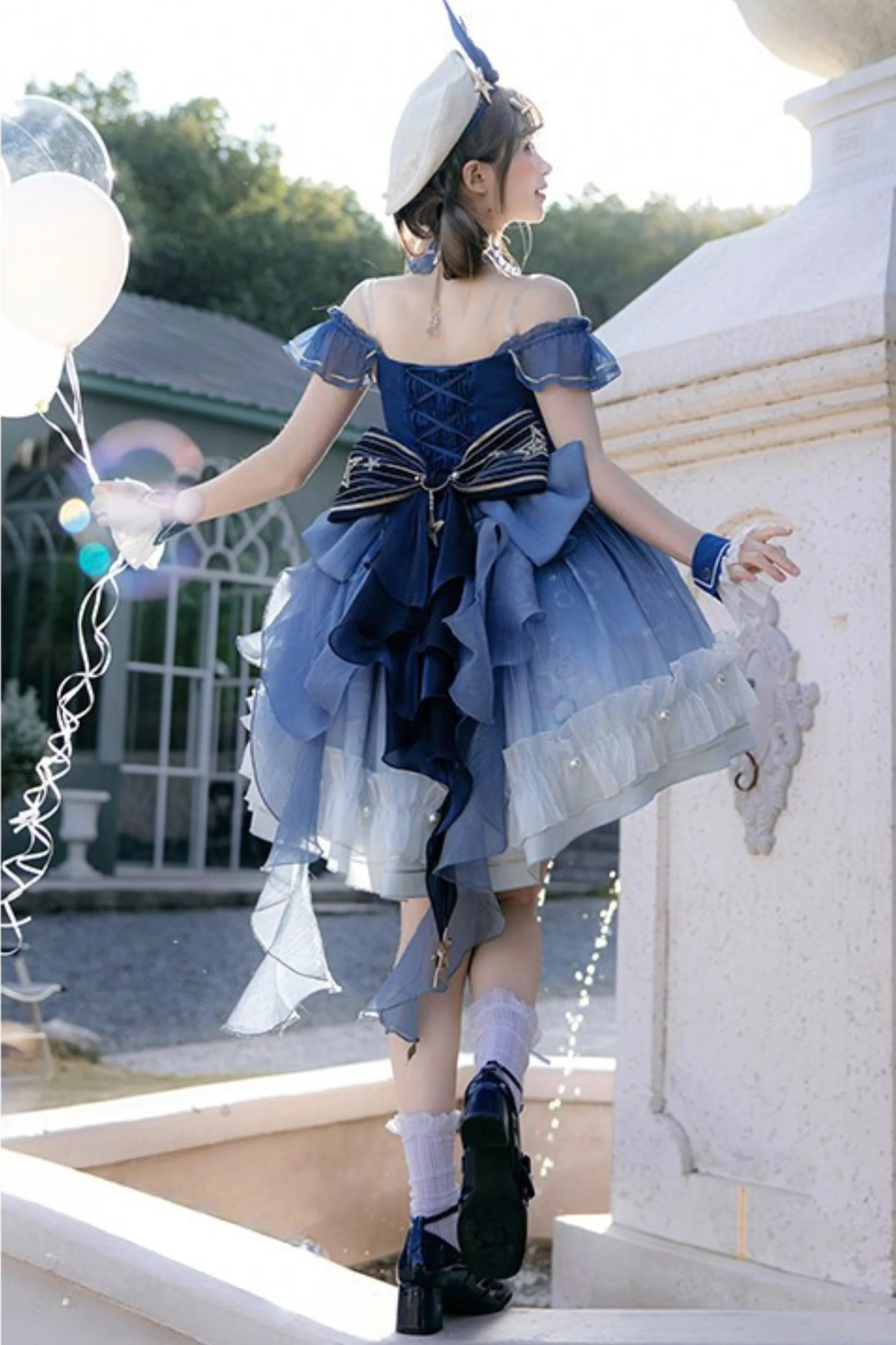 【Reservation Deadline February 28】Gradient Bubble Dress + Bunny Ear Pin + Sleeves + Hat - Image 5