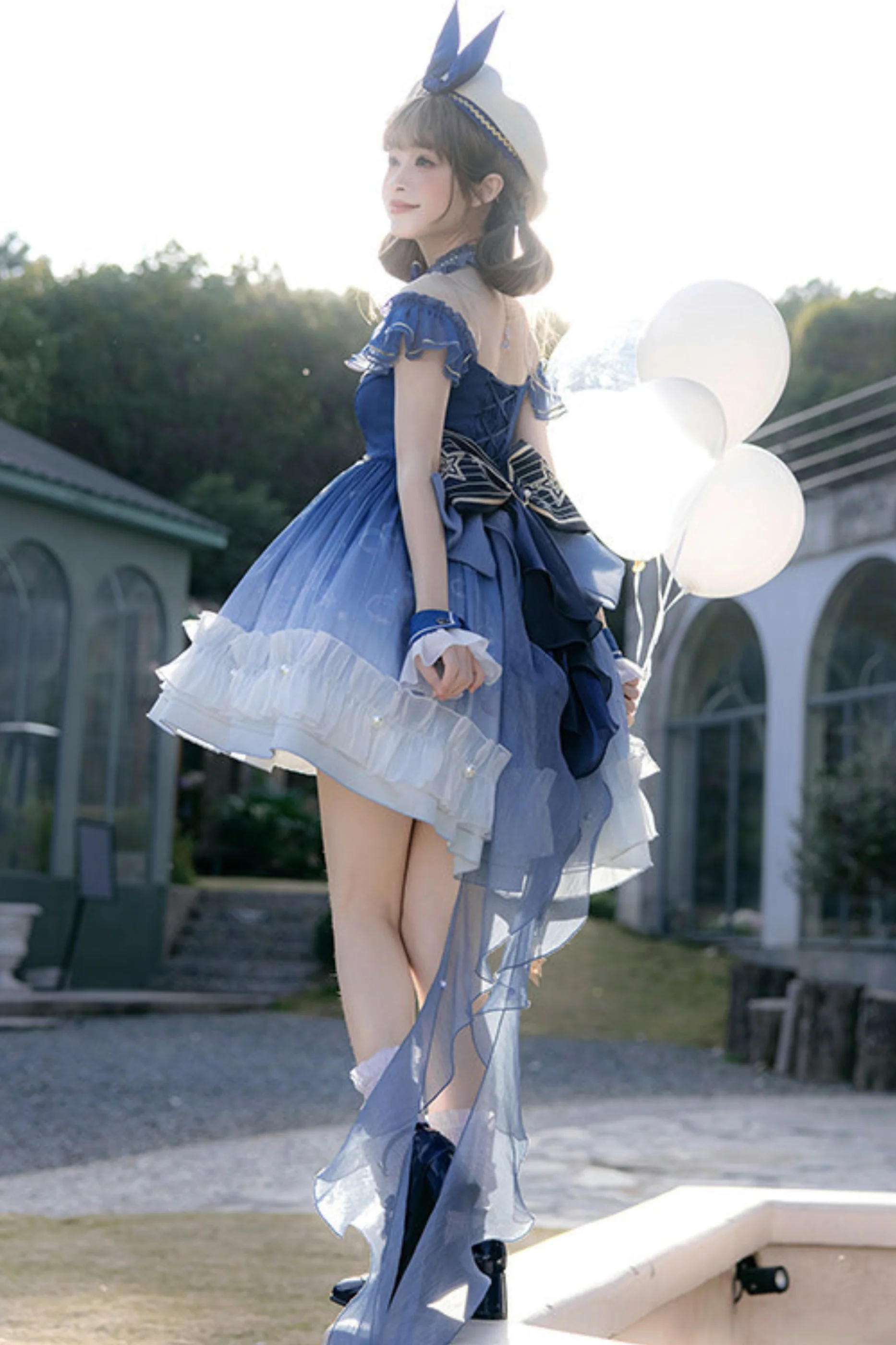 【Reservation Deadline February 28】Gradient Bubble Dress + Bunny Ear Pin + Sleeves + Hat - Image 6
