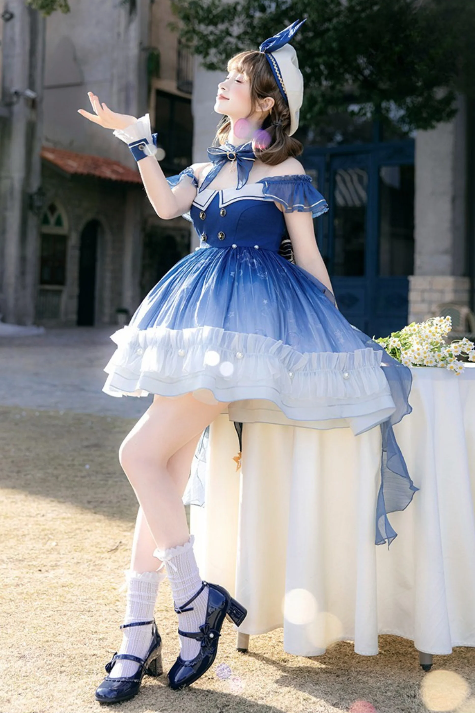 【Reservation Deadline February 28】Gradient Bubble Dress + Bunny Ear Pin + Sleeves + Hat - Image 7