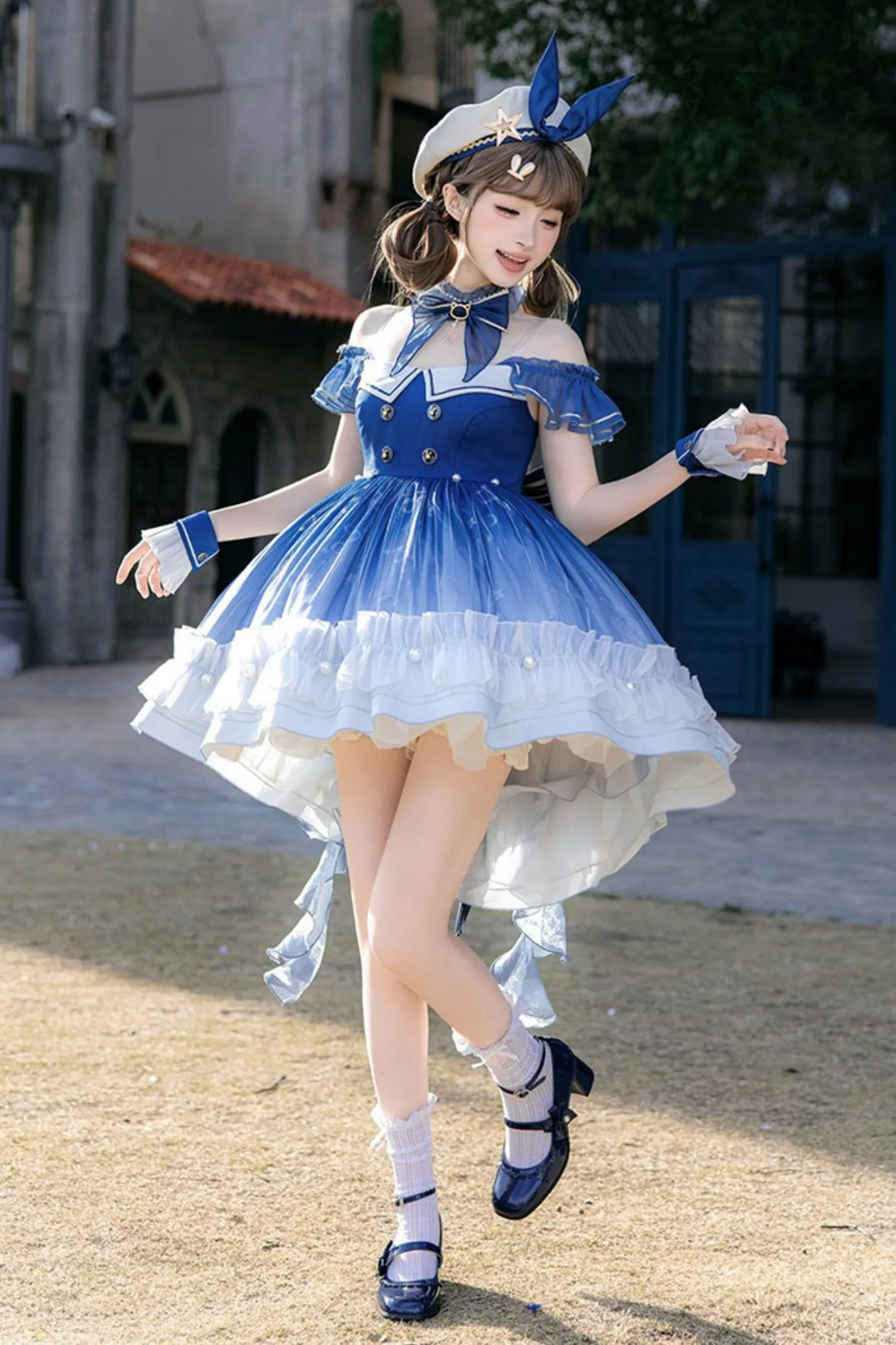 【Reservation Deadline February 28】Gradient Bubble Dress + Bunny Ear Pin + Sleeves + Hat - Image 8
