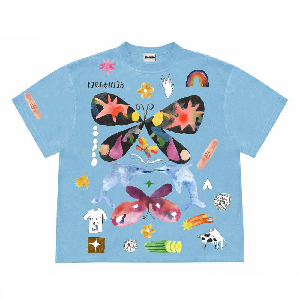 Graffiti Butterfly Cartoon Tee - Image 2