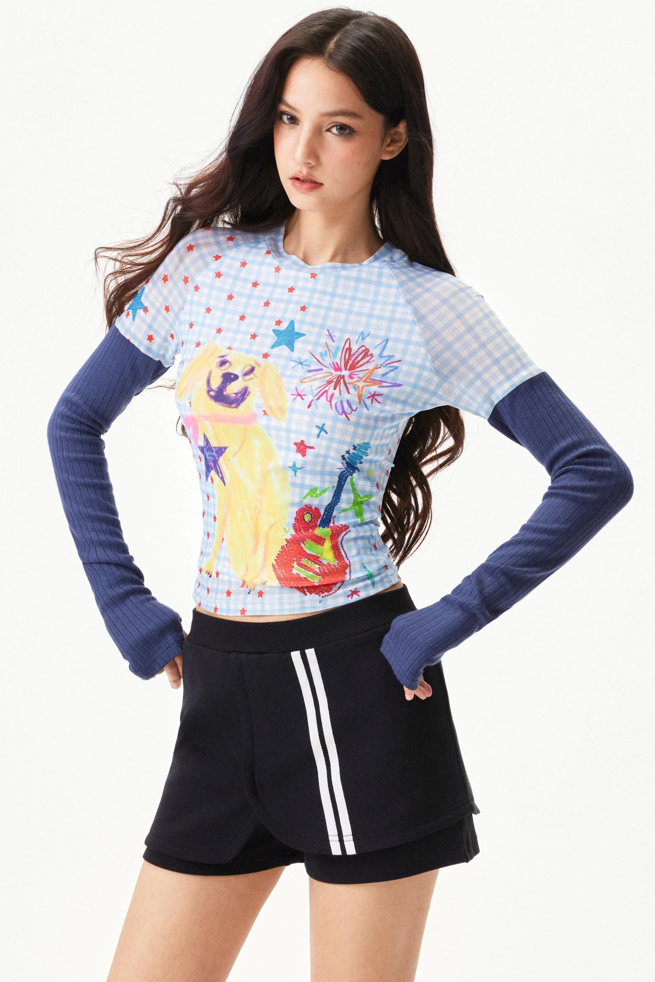 Graffiti Mesh Patchwork Top - Image 3
