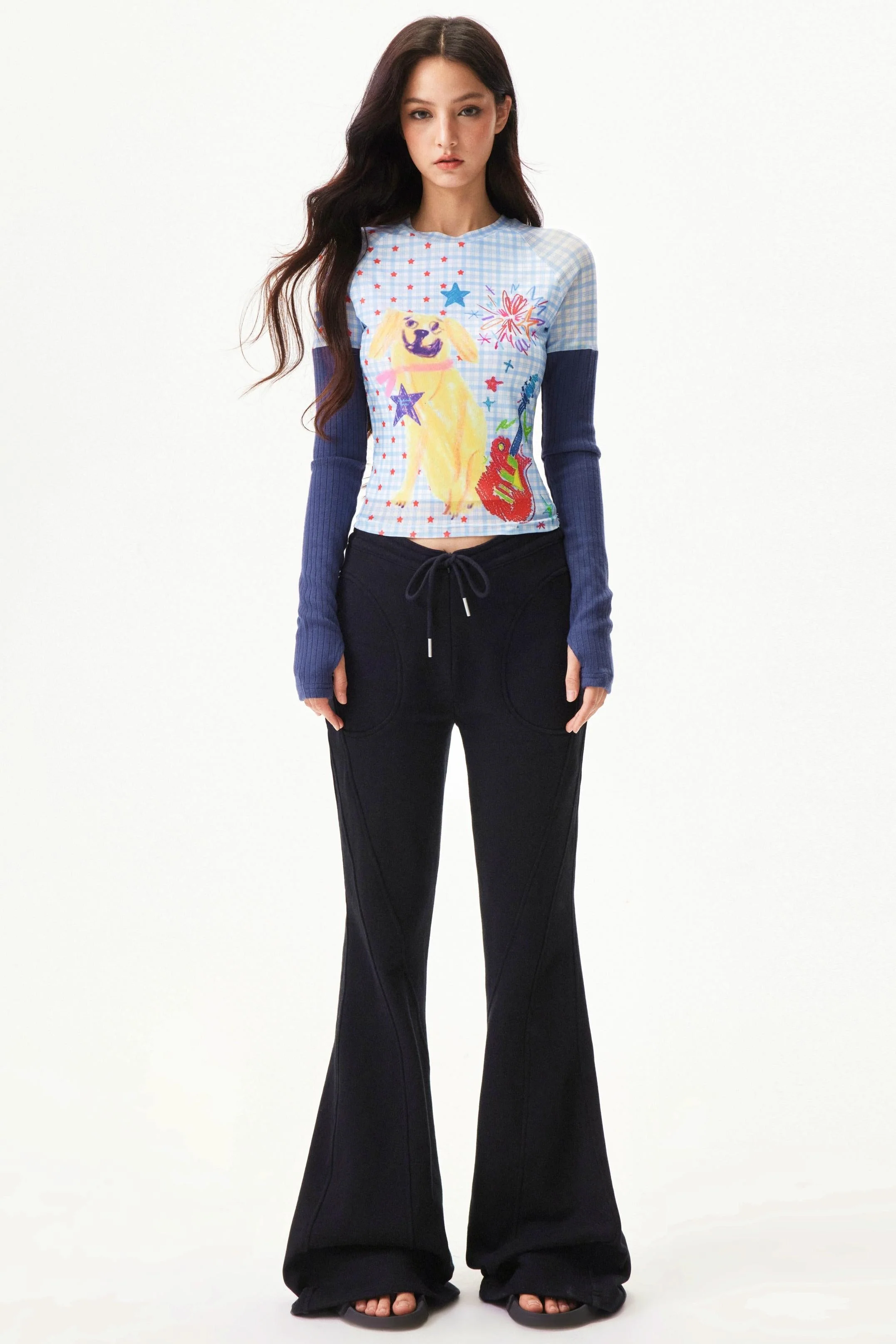 Graffiti Mesh Patchwork Top - Image 5