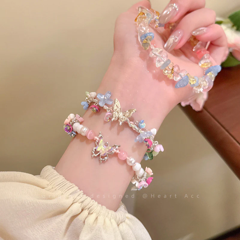 Gravel Butterfly Flower Kawaii Bracelet - Image 4