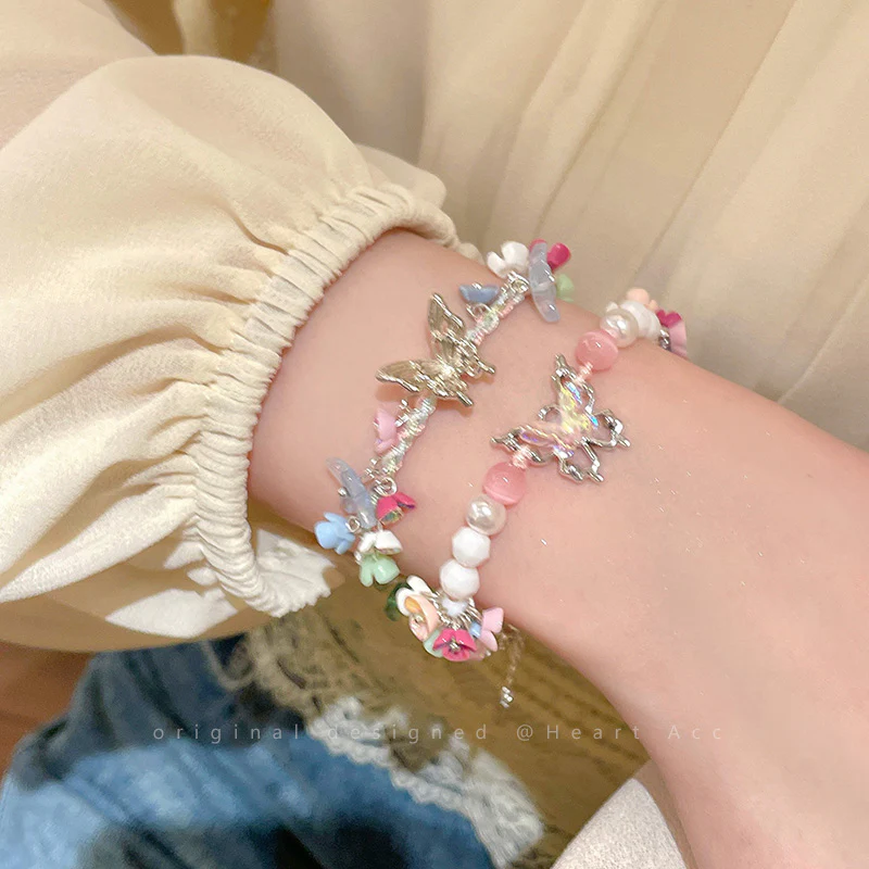 Gravel Butterfly Flower Kawaii Bracelet - Image 6