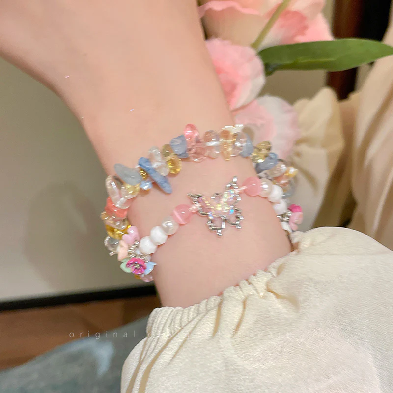 Gravel Butterfly Flower Kawaii Bracelet - Image 8