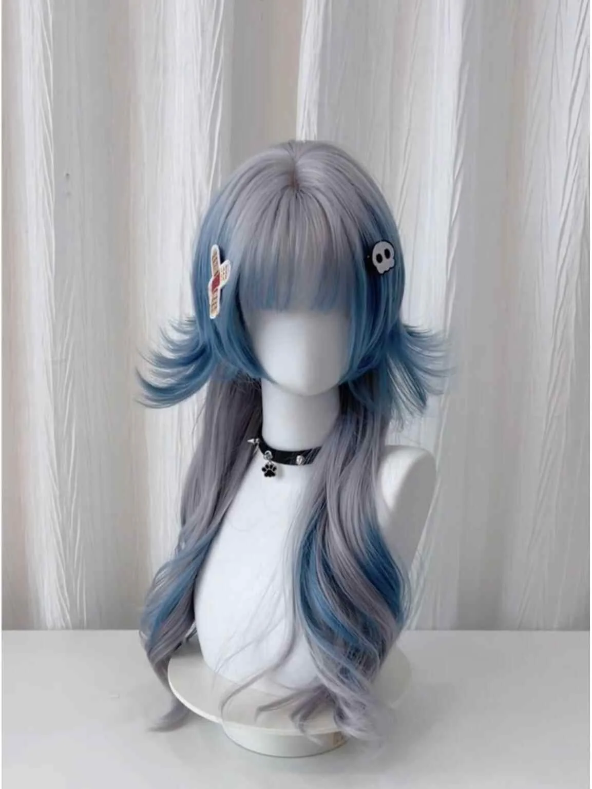 Gray Blue Jellyfish Long Wig - Image 2