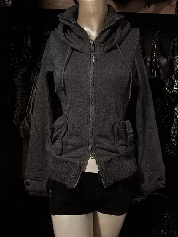 gray hooded jacket - Image 2