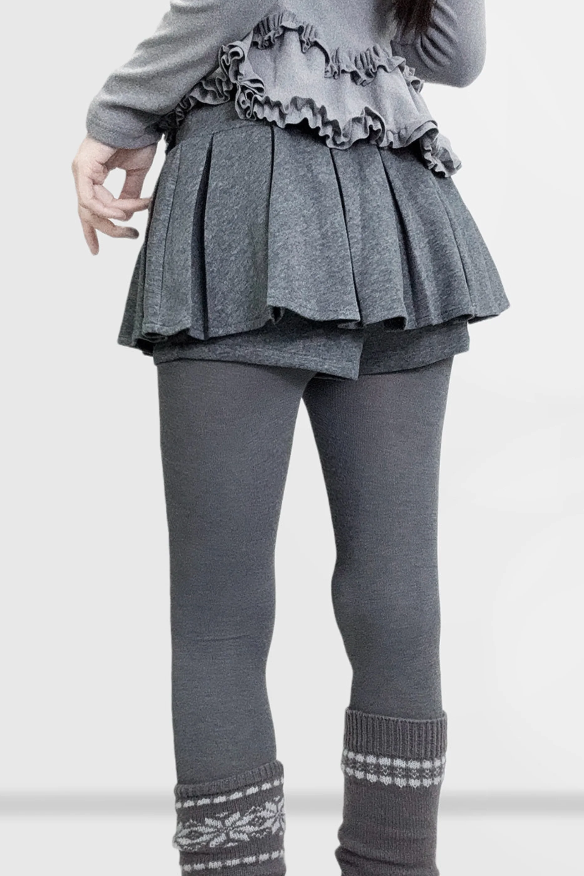 Pleated Skirt with Shorts - Image 2