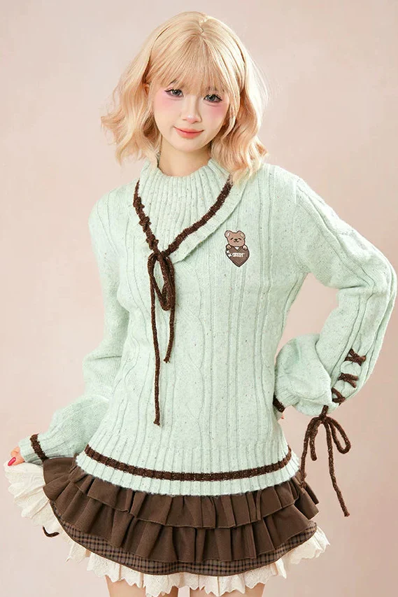Mint Bear Knit Top + Cake Skirt - Image 11
