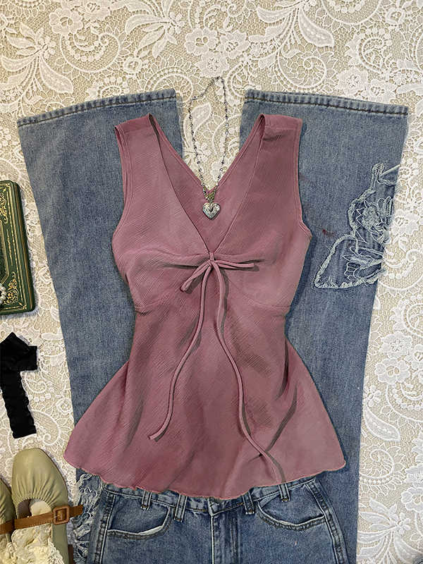 Green Bow Tie Vintage Tank Top - Image 4