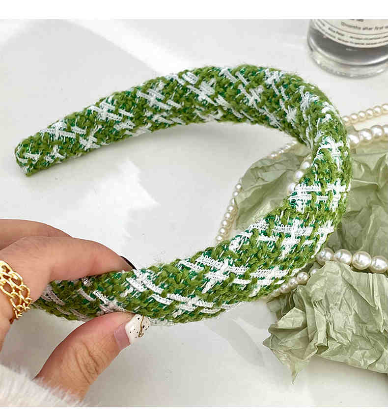 Green Plaid Preppy Headband - Image 5