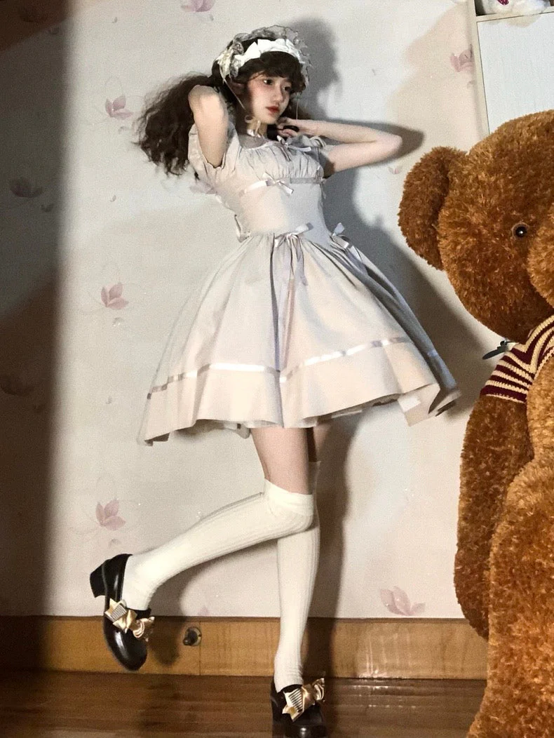 Grey Ribbon Dolly Dress - Image 4
