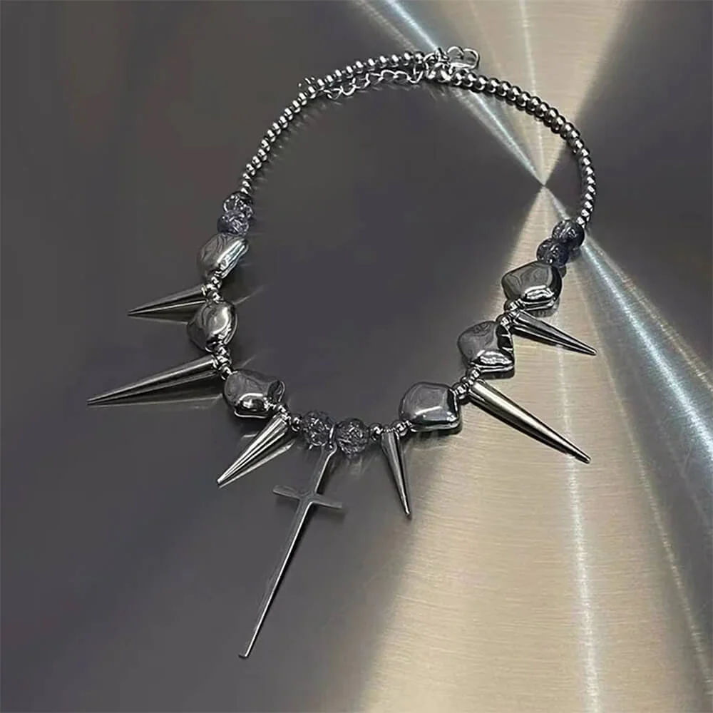 Grunge Aesthetic Cross Necklace - Image 4