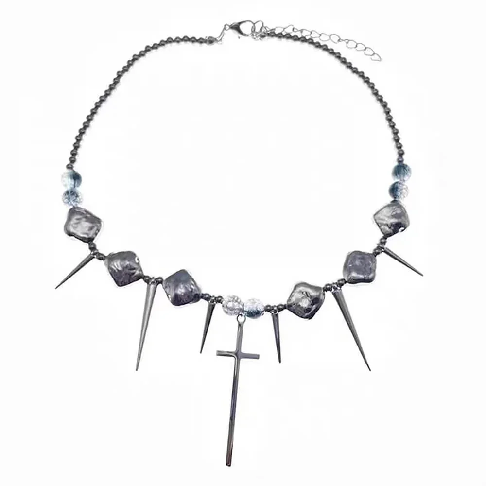 Grunge Aesthetic Cross Necklace - Image 5