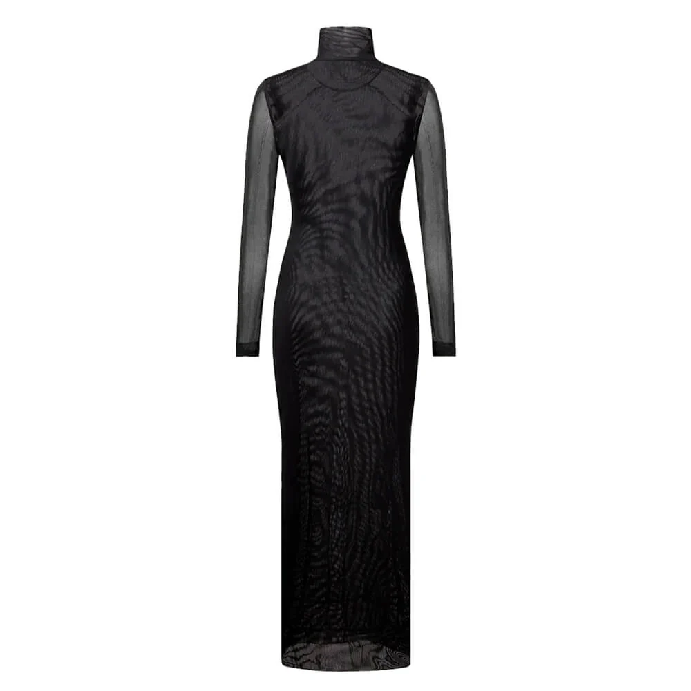 Grunge Aesthetic Eyes Print Maxi Dress - Image 5