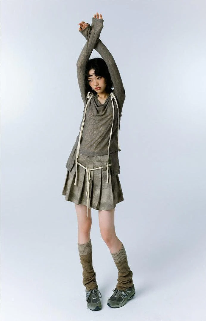 Grunge Asymmetric Long Sleeve Lace Top - Image 6