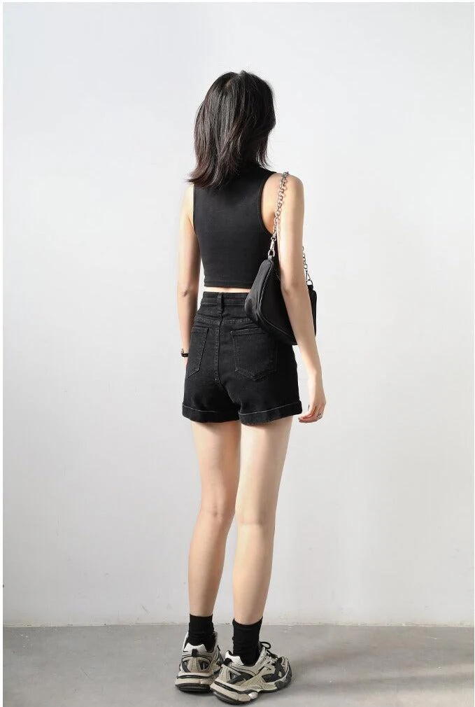 Grunge Black Jean Shorts - Image 11