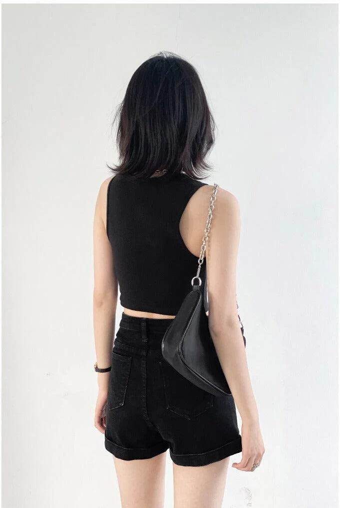 Grunge Black Jean Shorts - Image 12