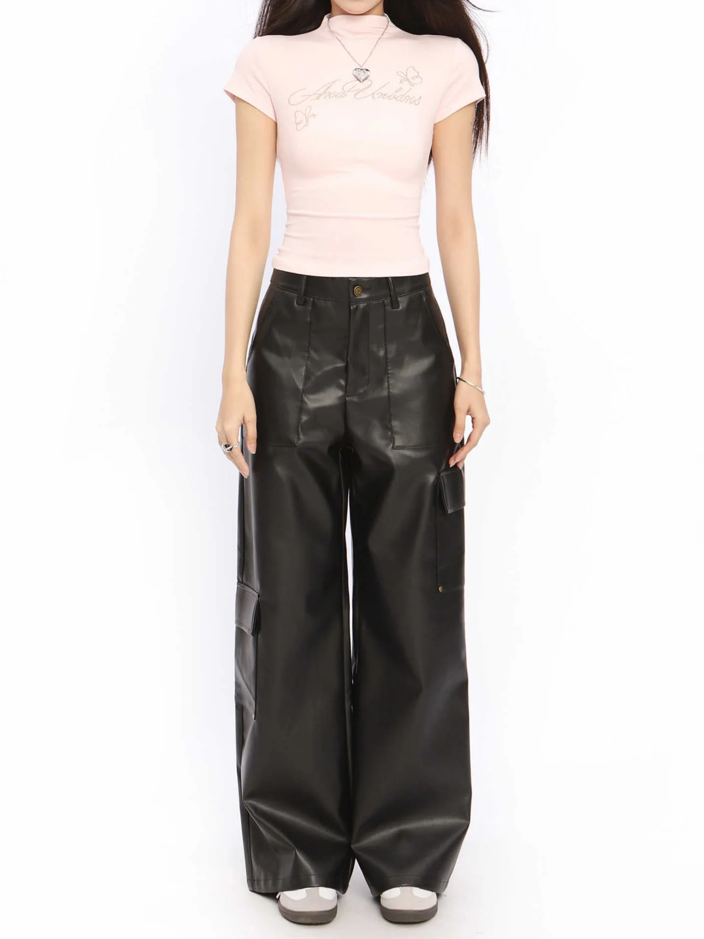Grunge Black Leather Pants - Image 5