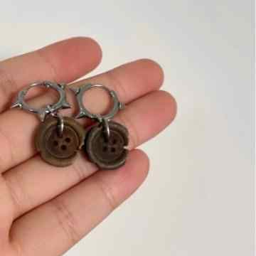 Grunge Button Earrings - Image 2