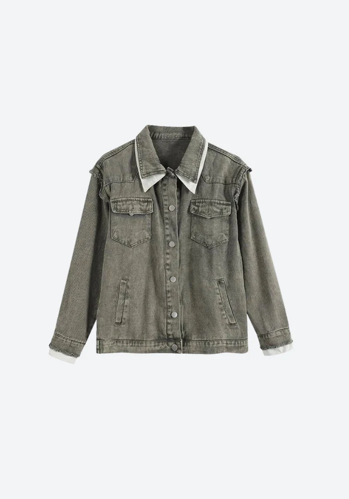 Grunge Button Up Oversized Denim Jacket - Image 6
