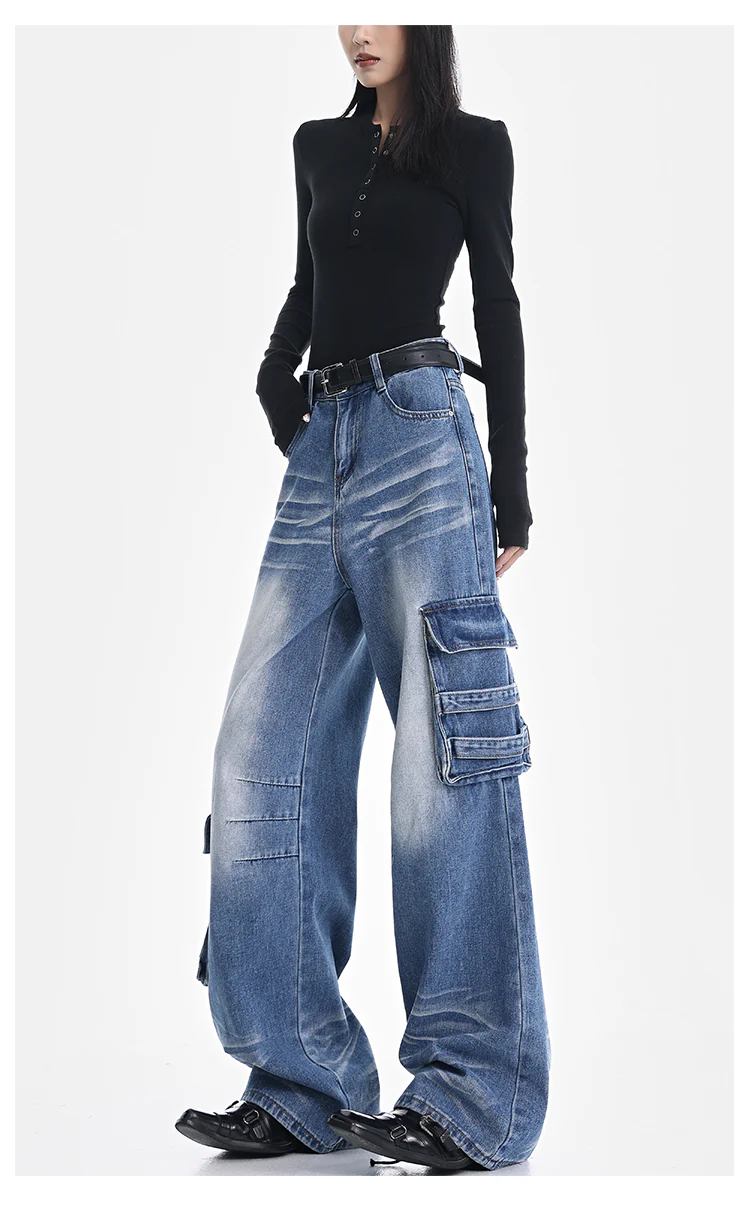 Grunge Classic Distressed Baggy Jeans - Image 6