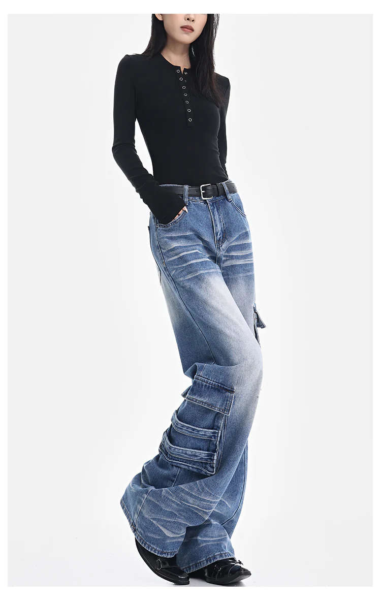 Grunge Classic Distressed Baggy Jeans - Image 7