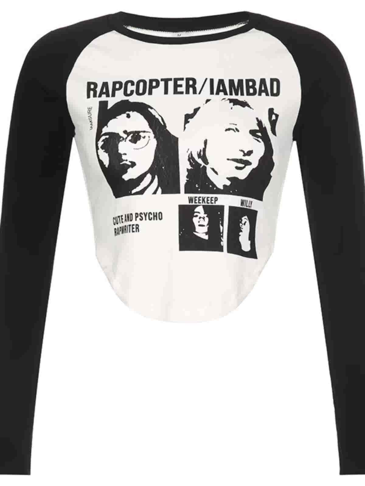 Grunge Color Contrast Printed Long-sleeved Top - Image 5