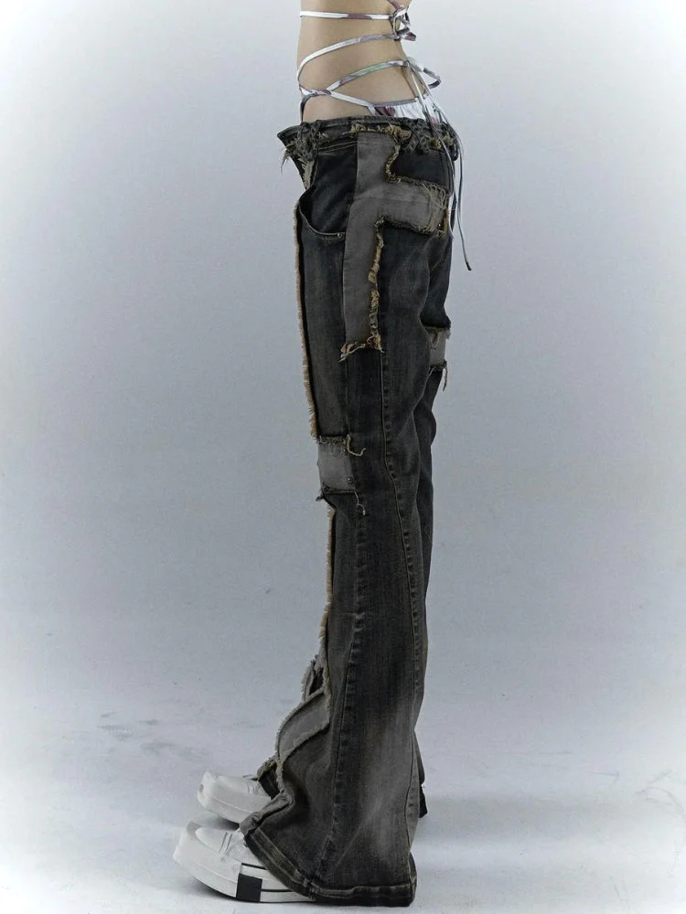 Grunge Cross Patch Jeans - Image 4