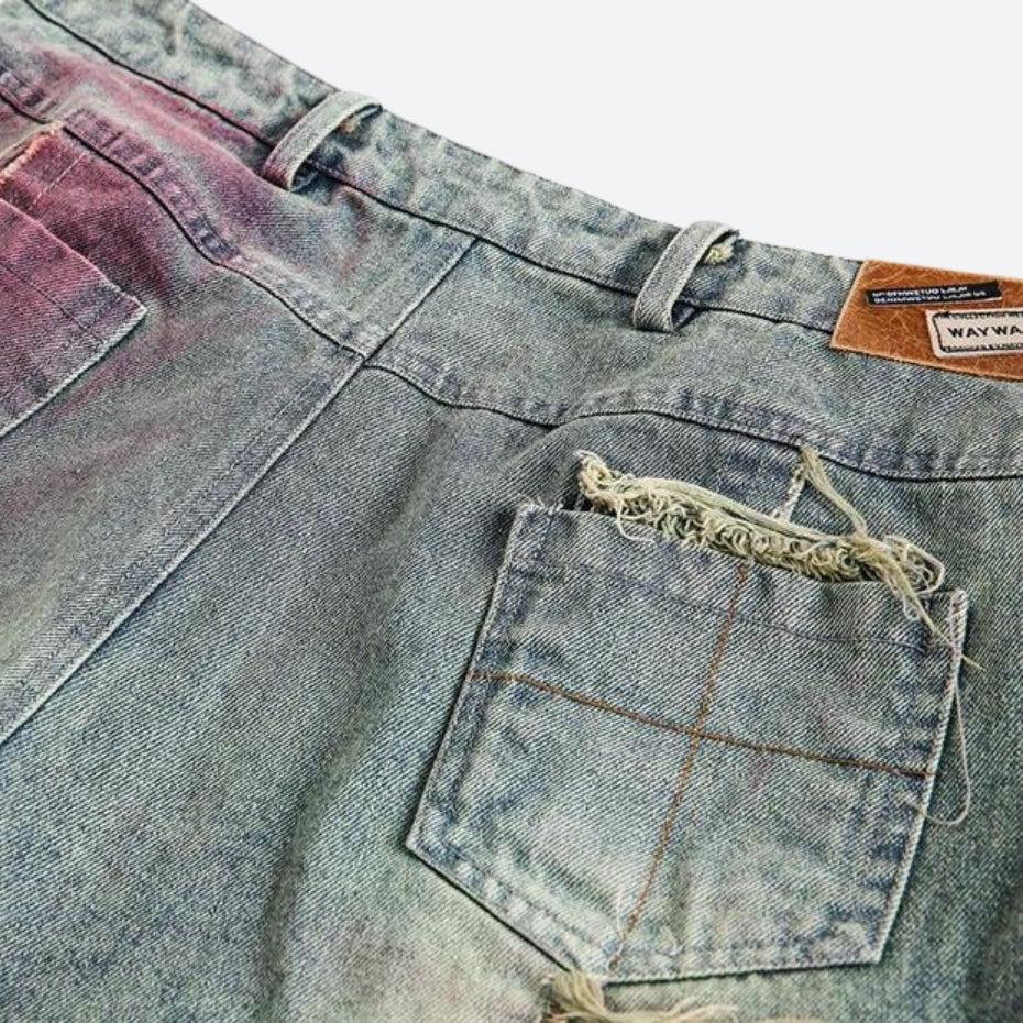 Grunge Distressed Denim Shorts - Image 3