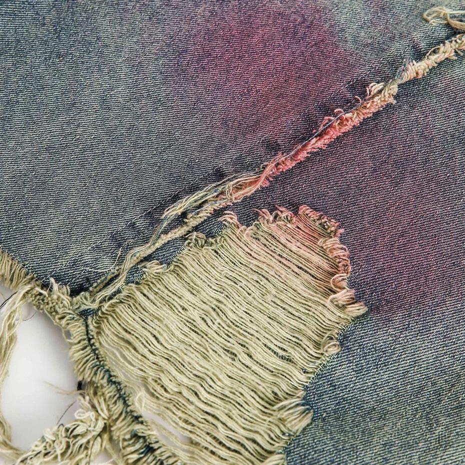 Grunge Distressed Denim Shorts - Image 5
